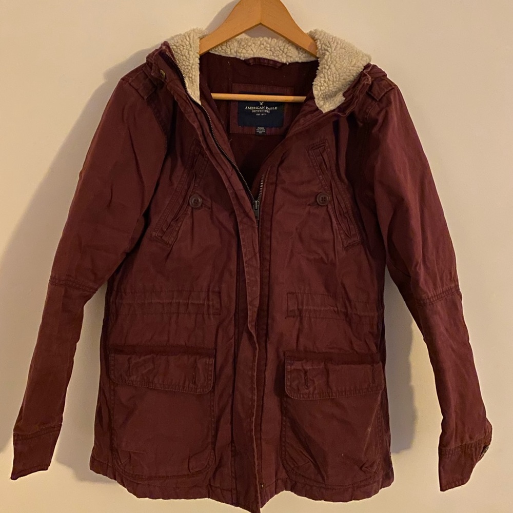 Maroon Sherpa jacket